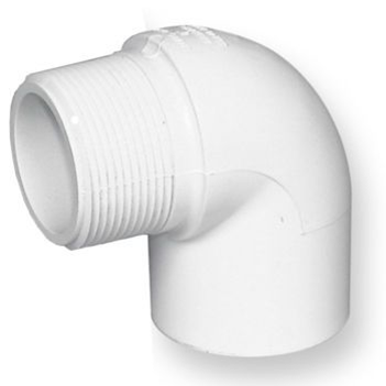 PVC White Adaptor Elbow 90° PxM